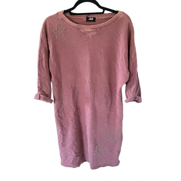 Monrow Star Sweatshirt Maternity Dress - Picture 2 of 6